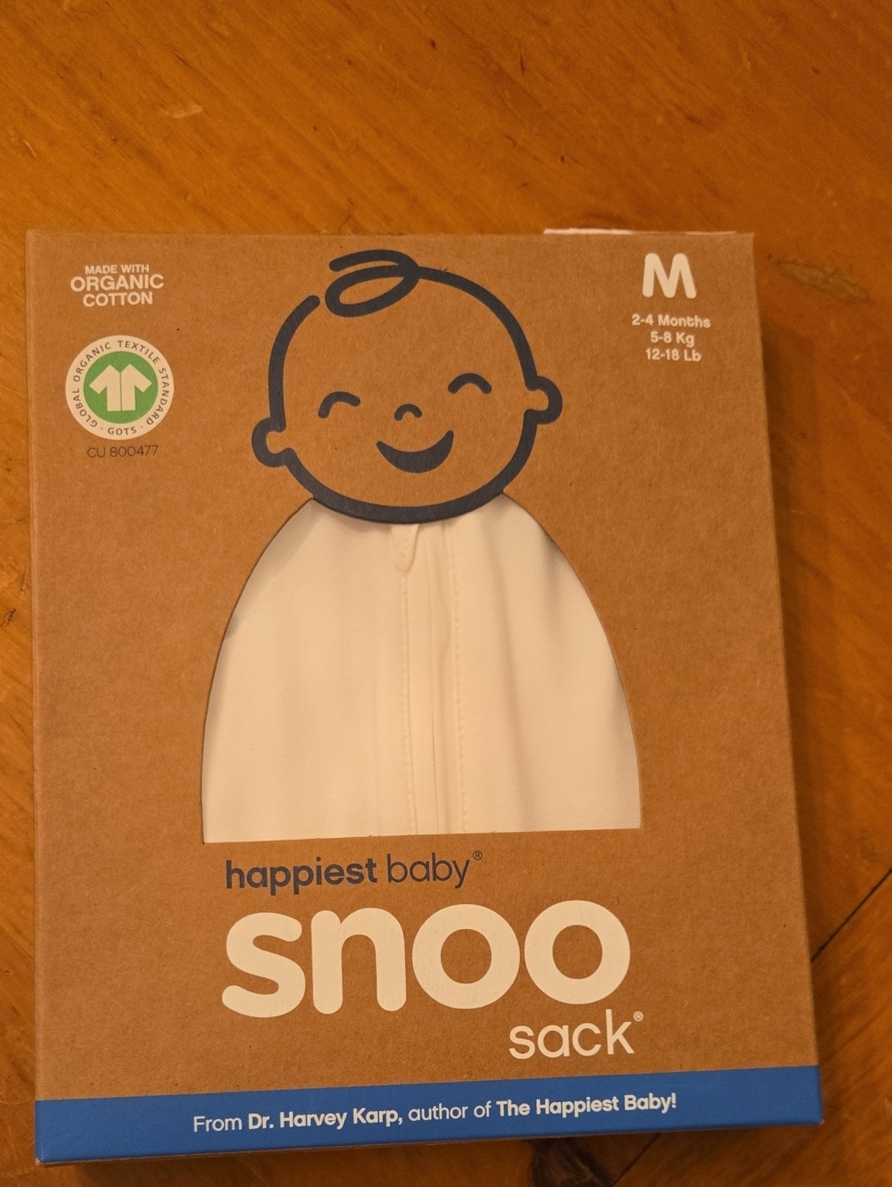 Snoo Sack Organic Cotton Baby Sleep Sack - Cream (M)
